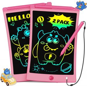 ERYI-Lot 2 Tablette Dessin Enfants 8,5 Pouces Lcd Ardoise Magique, Jouets Enfant 3 4 5 6 7 Ans Filles Garçons, Jouets Éducatifs Cadeaux D'Anniversaire De Noël Pour Filles Garçons (2*Rose) - Neuf