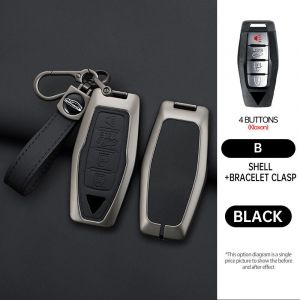 Étui pour clé de voiture en alliage de Zinc et cuir,coque Fob pour Mitsubishi Outlander 2022 2023 2024 2025,accessoires d'intérieur de voiture de contrôle - Type Rope black 4 - Neuf