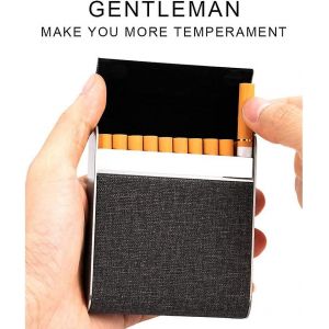 Étui à cigarettes à clapet en acier inoxydable avec poche incurvée - Neuf