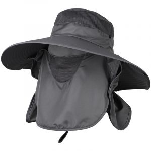 Chapeau De Protection Solaire &Agrave; Large Bord (Noir), Chapeau D'ext&eacute;rieur &Agrave; 360 Degr&eacute;s, Chapeau De P&ecirc;che, Chapeau De Randonn&eacute;e, Chapeau Pliable, Chapeau Bob Avec Mentonni&egrave;re R&eacute;glable - Neuf