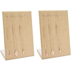 Kal-Lot De 2 Présentoirs Pour Colliers, Présentoir Pour Colliers, Présentoir Pour Bijoux En Forme De L, Présentoir De Table Élégant Pour (Ephedra) - Neuf