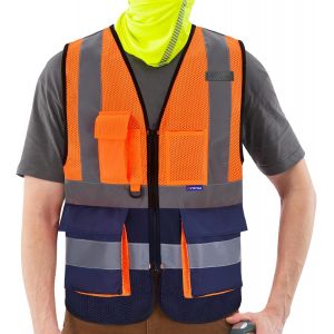 21 Couleurs 7 Poches De Classe 2" Gilet De Sécurité Réfléchissant Haute Visibilité Avec Poche Et Fermeture Eclair Gilet De Travail Homme Été[Z12] - Neuf