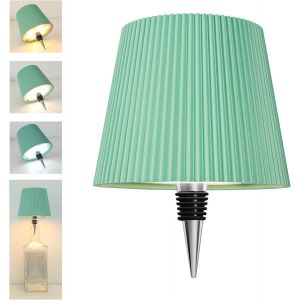 Lampe De Bouteille Led Sans Fil, Tactile Et R&eacute;glable 3 Couleurs, Rechargeable Par Usb-C, Design Portable Et D&eacute;coratif Pour Chambre, Terrasse, Camping Ou Cadeau, Vert Menthe - Neuf