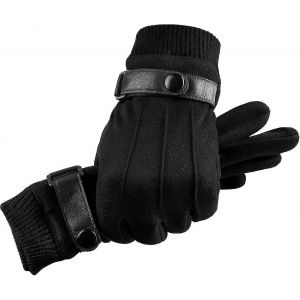Gants Pour Hommes Hiver Écran Tactile Textos Téléphone Coupe-Vent Conduite Moto Gants Pour Hommes Polaire Doublé Gants Chauds - Neuf
