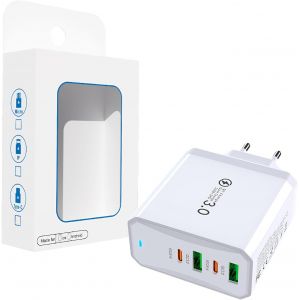 Chargeur USB C Rapide,Chargeur USB,Charge Rapide 100W 4 Ports Compatible avec Plusieurs Appareils,Convient pour iPhone 16/15/14/13/12/11/Pro/Pro Max/X/XS,iPad,Samsung Galaxy,Xiaomi,Huawei - Neuf