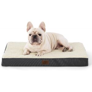 Matelas Moyen Pour Chien Lavable - Oreiller Orthop&eacute;dique Et Matelas Pour Panier De Chien Avec Housse Amovible En Peluche Sherpa, Blanc, 76 X 51 X 7,6 Cm - Neuf