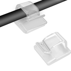 Kalanka-Lot De 60 Supports De C&acirc;ble - Clips Transparents Autocollants Pour Gestion Des C&acirc;bles D'ext&eacute;rieur, Crochets Pour Fixation De Guirlande Lumineuse - Neuf