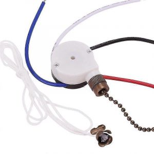 Kit d'interrupteur de ventilateur de plafond 3 vitesses 4 fils,interrupteur de ventilateur,interrupteur de contrôle de vitesse à fermeture éclair,fil de traction ZE-208S SW - Neuf