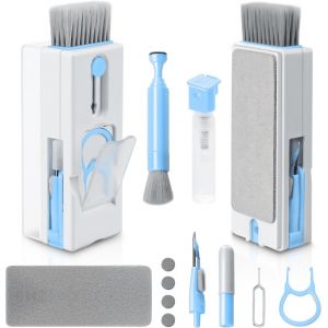 11 en 1 Kit de Nettoyage pour ordinateur Portable (Bleu), Nettoyant Clavier avec Brosse, pour les Téléphones, les ordinateurs Portables, Écouteurs - Neuf