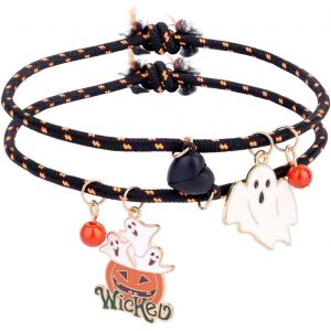 2pcs Bracelets D'amitié,Bracelet Magnétique Assorti Noir Thème Halloween Décoration Porte-Clés Meilleurs Amis Pour Couples Amis Famille Femmes & Hommes - Neuf