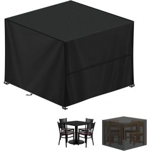 Housse Salon De Jardin Exterieur, Housse Table De Jardin, 420d Tissu Oxford B&acirc;che Table Jardin, Housse Protection Table Jardin, Imperm&eacute;able Housses Pour Table De Jardin, Carr&eacute;, 100x100x80cm - Neuf