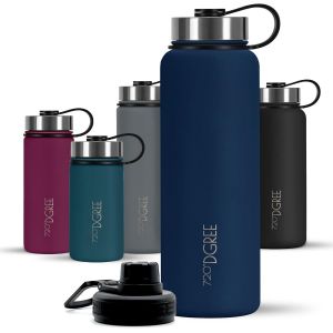 Bouteille Isotherme ""Nolimit"" - 410ml, 530ml, 710ml, 950ml, 1200ml | Gourde En Acier Inoxydable D'eau, Th&eacute;, Caf&eacute;, Jus, Boisson Chaud Ou Froid | Premium De Isol&eacute;e Sous Vide +Sport-Couvercle - Neuf