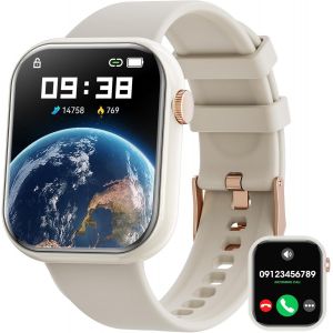 Montre Connectée Pour Homme Femme, Écran De 1,85"" Avec Appel Bluetooth Et Réponse Mains Libres, Montre Intelligente Avec Podomètre, Moniteur De Fréquence Cardiaque, Montre De Fitness Pour Android - Neuf