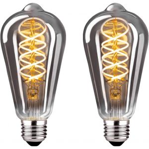 Ampoule Vintage Led E27,Ampoule Vintage Dimmable E27 4w St64 E27 Led,Ampoule E27 Vintage Edison Led E27 Idéale Pour La Nostalgie Et L'éclairage Rétro-Verre Gris Fumé-2 Pièces¿St64 Yhs¿ - Neuf