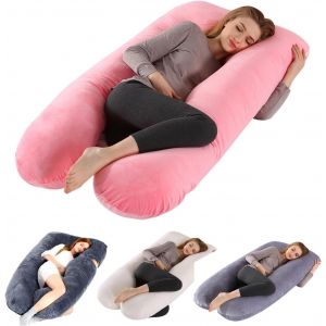 Oreiller De Grossesse &iquest; Oreiller De Maternit&eacute; En Forme De U Pour Dormeur Lat&eacute;ral | Oreiller De Grossesse Flexible Pour L'allaitement, Coussin De Soutien Amovible Pour Se D&eacute;tendre (130 X 70 Cm) - Neuf