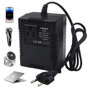 JGD-Convertisseur de Tension 220V &agrave; 110V, Transformateur de tension, Convertisseur de Prise UE, Convertisseur de Tension de transformateur de Puissance - Neuf