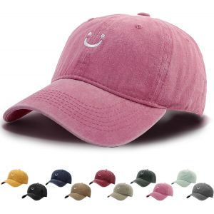 Kalanka-Casquette De Baseball Unisexe Smiley Rétro En Coton, Aspect Délavé, Convient Pour Les Sports De Plein Air, Pour Homme Et Femme - Neuf