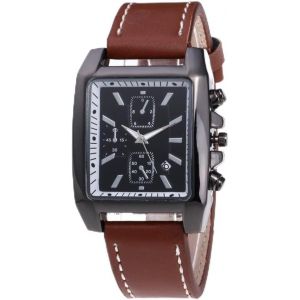 Eryi-Montre À Quartz Pour Homme Avec Bracelet En Cuir Marron Et Noir Avec Jour De La Semaine Et Date Élégante - Neuf