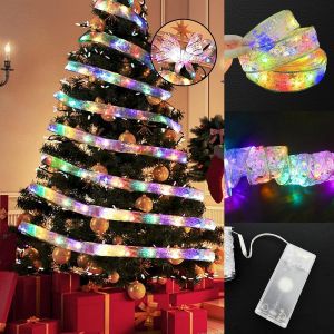 KAL-Guirlande Lumineuse De Noël - Ruban Lumineux Brillant - 5 M - Pour Fête, Mariage, Sapin De Noël Intérieur - Décoration Festive (Lumière Colorée Argentée) - Neuf
