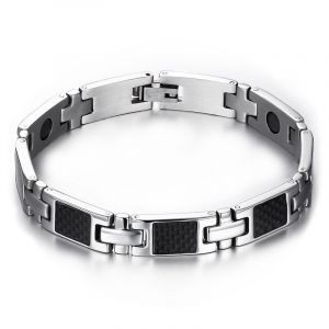 Hommes Bracelet Personnalisé Gravé En Acier Inoxydable Bracelet Femmes Bracelet Personnalisé En Titane Acier Aiguilles Magnétiques Avec La Fibre De Carbone - Neuf