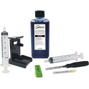 ERYI-Kit De Recharge Compatible Pour Cartouches D'Encre Canon 540 540 Xl Noir Avec Clip Et Accessoires + 250 Ml - Neuf
