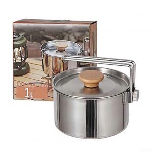 Marmite De Camping 1 L En Acier Inoxydable Avec Poignee Amovible Pour Le Camping, Les Pique-Niques, Les Voyages Et La Randonnee - Neuf