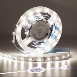 Kalanka-Bande Led Usb 5 V 2 M Blanc Froid 6000 K Intensit&eacute; Variable R&eacute;tro&eacute;clairage Tv Led Bande Led Flexible Avec Autocollant Pour Chambre &Agrave; Coucher, Maison, &Eacute;clairage Diy - Neuf
