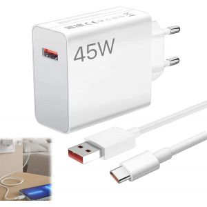 KALANKA-Chargeur 45w et C&acirc;ble USB C 1M, 6A Rapide Charge Adaptateur Turbo C&acirc;ble Type C pour Poco X7 M7 Pro M6 Pad 7 6 5 K80 Pro - Neuf