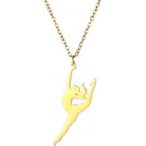 Kal-Inspiration Gymnastique Pendentif Collier Ballet Ballerine Sport Danse Solo Usa Gymnastique Choker Équipe Bijoux Fille Femme Coach Fille - Neuf