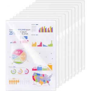 Moiuy-10 Pcs Chemises Plastique, A4 Pochette Porte Document Personnalisable De Transparents Plastique Chemise Trieur Pour Ranger Ou Classer Papiers, Documents, Etc - 31 * 22 Cm - Neuf