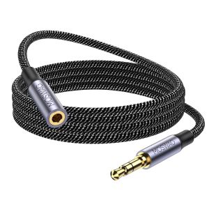 3.5mm 3 Pole Audio Jack Extension Cable for Microphone Headphones,Nylon Braided Jack Male to Female Stereo Audio Extension Cable Compatible with MacBook,IMAC,Cars,TVs,DVD (1M).[Y20] - Neuf