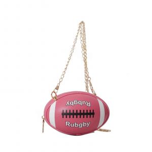 Sacs &Agrave; Bandouli&egrave;re Unisexe En Cuir Look Rugby De Forme Taille Unique Sac Bandouli&egrave;re Sac Pochette Pour Homme, Femme Noir Rose - Neuf