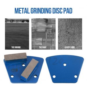 Disque de meulage diamante trapezoidal pour beton, grain 120 (3 trous, 2 dents droites) - Neuf