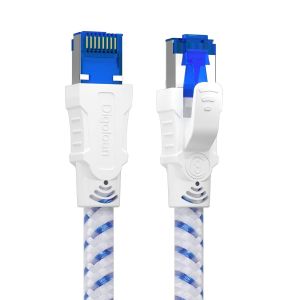 AYU-Cable Ethernet 20m, Cat 8 RJ45 1m 2m 3m 5m 10m 20m 30m Cable R¿¿seau, Cat8 40Gbps 2000MHz Gigabit S/FTP Nylon Cable Internet Lan pour PS5, Routeur, T¿¿l¿¿viseurs, Xobx, Plus Rapide que Cat 6/Cat - Neuf