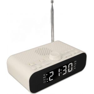 Radio-Réveil Numérique, Double Réveil, Haut-Parleur, Radio FM avec Port de Chargement USB, Connexion 5.0, Longue Durée de Vie de la Batterie, Fonction Snooze, Minuterie de Mise - Neuf