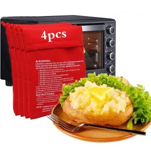 Pack de 4 micro-ondes de la pomme de terre sacs, des sacs de pommes de terre au four, four à micro-ondes des sacs de patates, four à micro-ondes sacs de cuisson de pommes de terre - Neuf