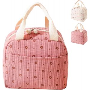 Tzf-Sac Isotherme Repas Femme, 10 L Glaciere Souple Isotherme Pliable, Portable Pochette Isotherme, Lunch Bag Isotherme Avec Doublure Etanche, Sac Pique Nique École Bureau (Rose) - Neuf