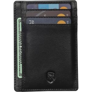 SHIBA-Porte-Cartes en Cuir Portefeuille Fin, Blocage RFID, Portefeuille Minimaliste, Porte-Cartes de crédit, Peut contenir des Car[1 - Neuf
