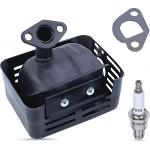 Kit de silencieux d'échappement pour Honda Gx200 Gx160 Gx120 Gx140,Adefol Échappement avec tuyau + joint + bougie d'allumage Pièces de rechange Accessoire de silencieux de moteur - Neuf