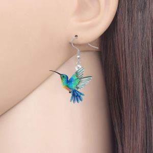 Kal-Jolies Boucles D'oreilles Pendantes En Acrylique En Forme De Colibri -Bijoux Cadeaux Pour Femmes Et Filles - Neuf
