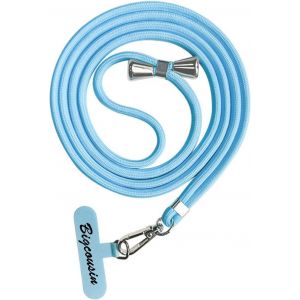 Tour De Cou Telephone Universelle,R&eacute;glable Amovible En Nylon Pendentifs Collier De Longe Porte-Cl&eacute;s Cordon Pour Plupart De T&eacute;l&eacute;phones Intelligents,Bleu Ciel - Neuf