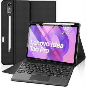 Coque Pour Lenovo Idea Tab Pro 2025 - Pav&eacute; Tactile Clavier Pour Lenovo Idea Tab Pro Tablette 12.7"",Trackpad Azerty Clavier Magn&eacute;tique Bluetooth Sans Fil,Noir - Neuf