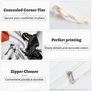 Kalanka-Housse De Couette Japonais Parure De Lit Fermeture &Eacute;clair, Housse De Couette, Samoura&iuml; Japonais, Taie D'oreiller Imprim&eacute;e Avec Branches De Fleurs Botaniques, 65x65cm (Style C, 140x200cm) - Neuf