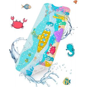 Sjzg-Tapis De Baignoire Antid&eacute;rapant, Extra Long 101x40 Cm Tapis Antid&eacute;rapant Baignoire Bebe, Tapis De Douche Antid&eacute;rapant Avec Ventouses Et Trous De Drainage, Lavable En Machine, Oc&eacute;an - Neuf