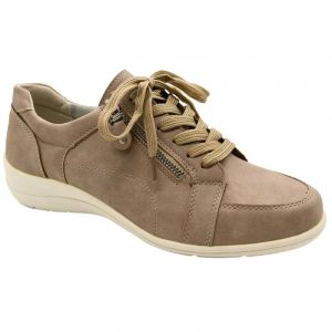 Baskets Femme Lacet Fermeture &Eacute;clair Pu Aspect Cuir Taupe 36 &Agrave; 41 - 38 - Neuf