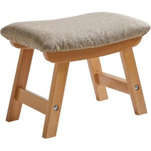 Ulteronixshop-Pouf Ottoman, Si&egrave;ge, Repose-Pieds, Cadre en Bois Robuste Housse Amovible et 4 Pieds en h&ecirc;tre pour Chambre &agrave; Coucher, Salon et Cuisine (Pied Naturel + Coussin Beige),YDEU-1358 - Neuf