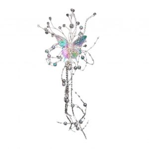 Épingle À Cheveux Pour Fille, 1/2 Pièces, Design Papillon, Imitation Perle, Pompon, Pince À Cheveux, Style Romantique Et Doux, Accessoires Pour Cheveux-1 Pièce - Neuf