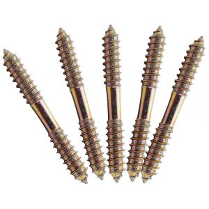 M8 x 70mm Double Ended Bois à Meubles Fixation Goujon Vis 5Pcs - Neuf