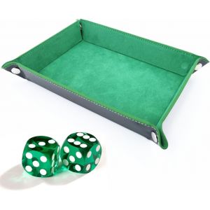 1 Pcs Plateau De D&eacute;s Pliant Rectangulaire En Cuir Pu,Plateau De D&eacute;s En Velours Pour Le Jeu De D&eacute;s De Donjons Et Dragons Rpg D&d Et Autres Jeux De Table (Vert) - Neuf