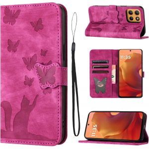 acdsgd-Coque pour Motorola Moto G15(6,72 Pouces) Housse de Protection Premium PU Cuir Portefeuille Protection Porte Carte Fonction Support Flip Case pourMotorola Moto G15-Rose - Neuf